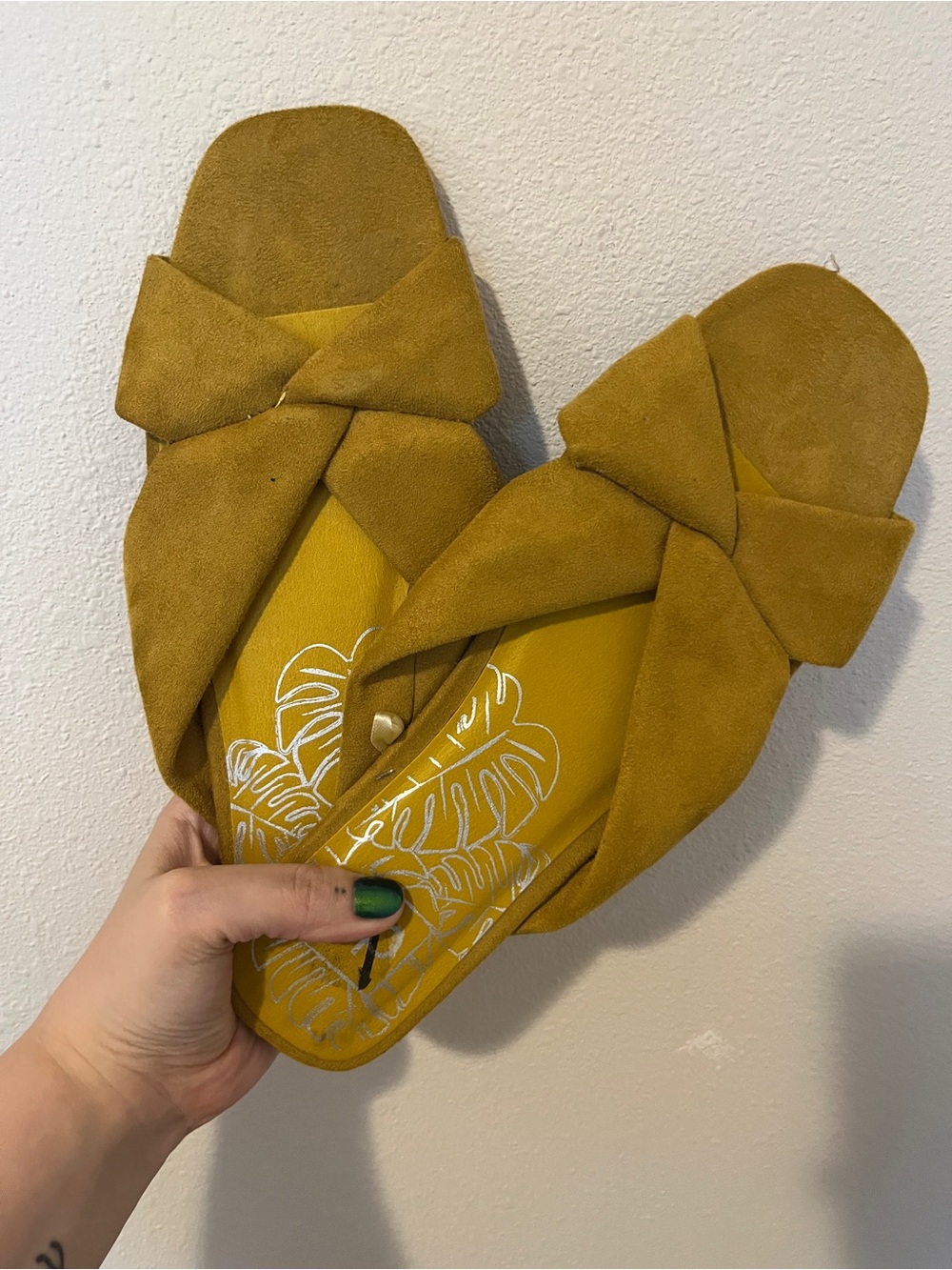 Mustard Yellow Knot Slide Sandals